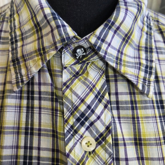 Zoo York Yellow and Black Casual Button Down Shirt Size Med - Picture 4 of 10